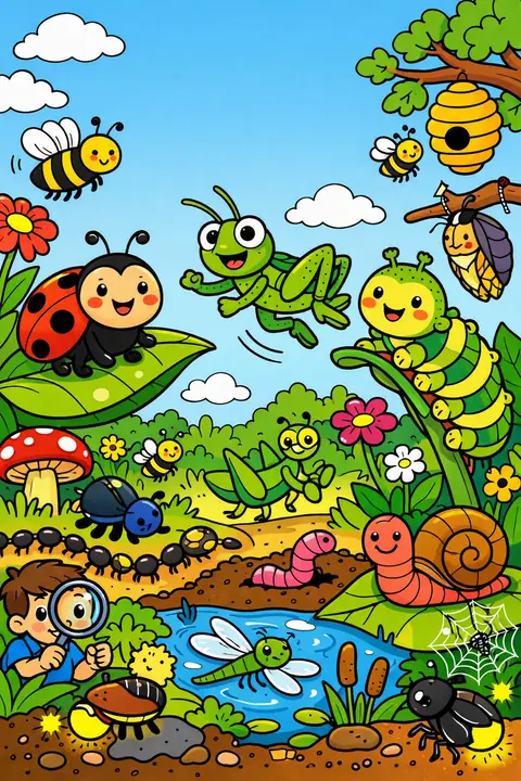 Portada de Amigos del Jardín, un libro para colorear de StoryMint