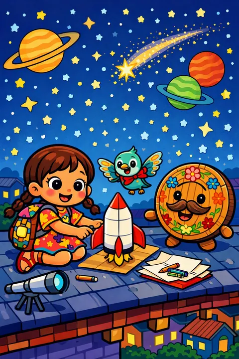 Portada de Cohete de Historias, un libro para colorear de StoryMint