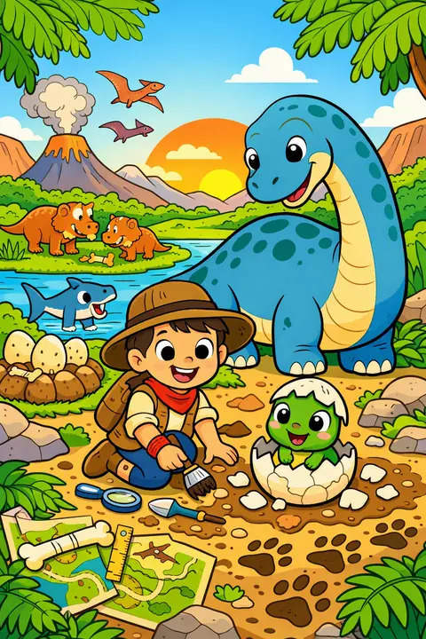 Portada de Dinosaurios para Colorear, un libro para colorear de StoryMint