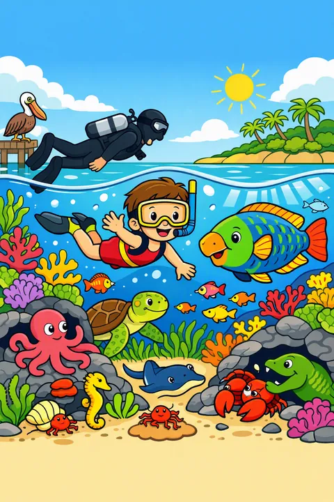 Portada de Jardín de Arrecifes, un libro para colorear de StoryMint