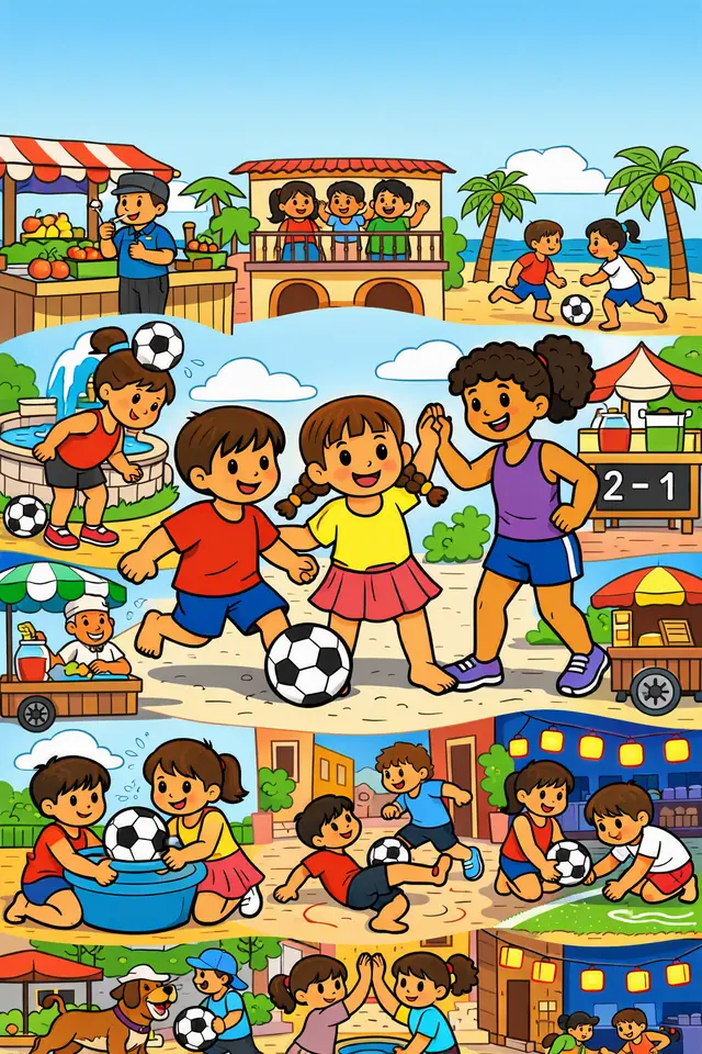 Portada de Plaza y Pelota Alegre, un libro para colorear de StoryMint