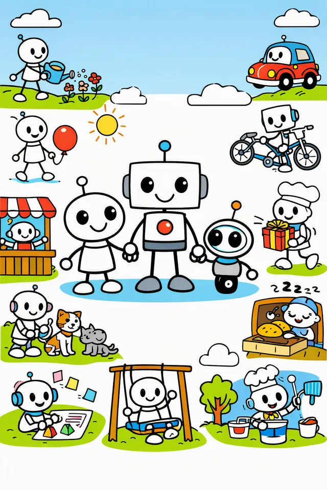 Portada de Robots para Colorear, un libro para colorear de StoryMint