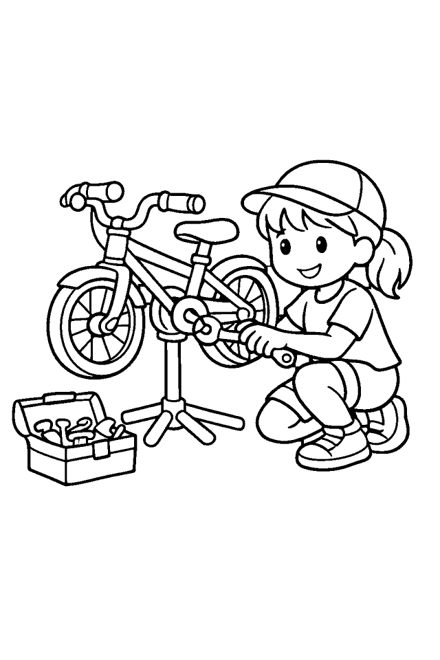 Página para colorear en blanco y negro de Robots para Colorear